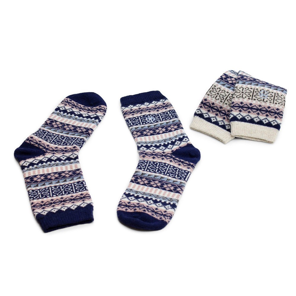 Minfot Geilo Uldstrømper Blå 2-pak