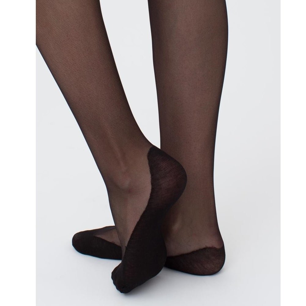 Giulia Blues Nylonstrømpebukser med fod i bomuld 20 den Sort