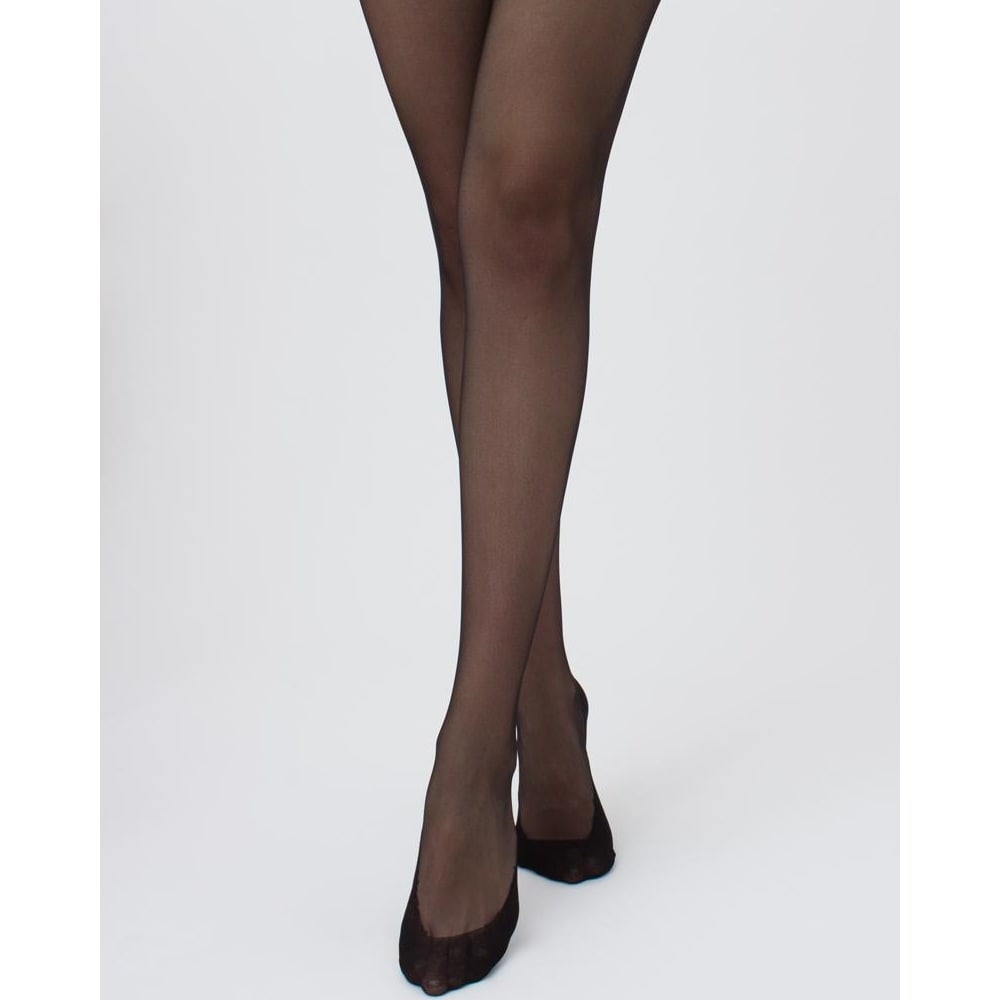 Giulia Blues Nylonstrømpebukser med fod i bomuld 20 den Sort