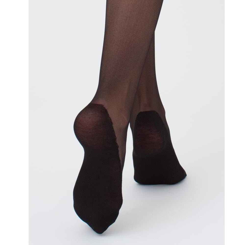 Giulia Blues Nylonstrømpebukser med fod i bomuld 20 den Sort