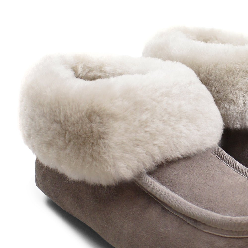 Minfot Fåreskinds Hjemmesko Hemse med såle Taupe