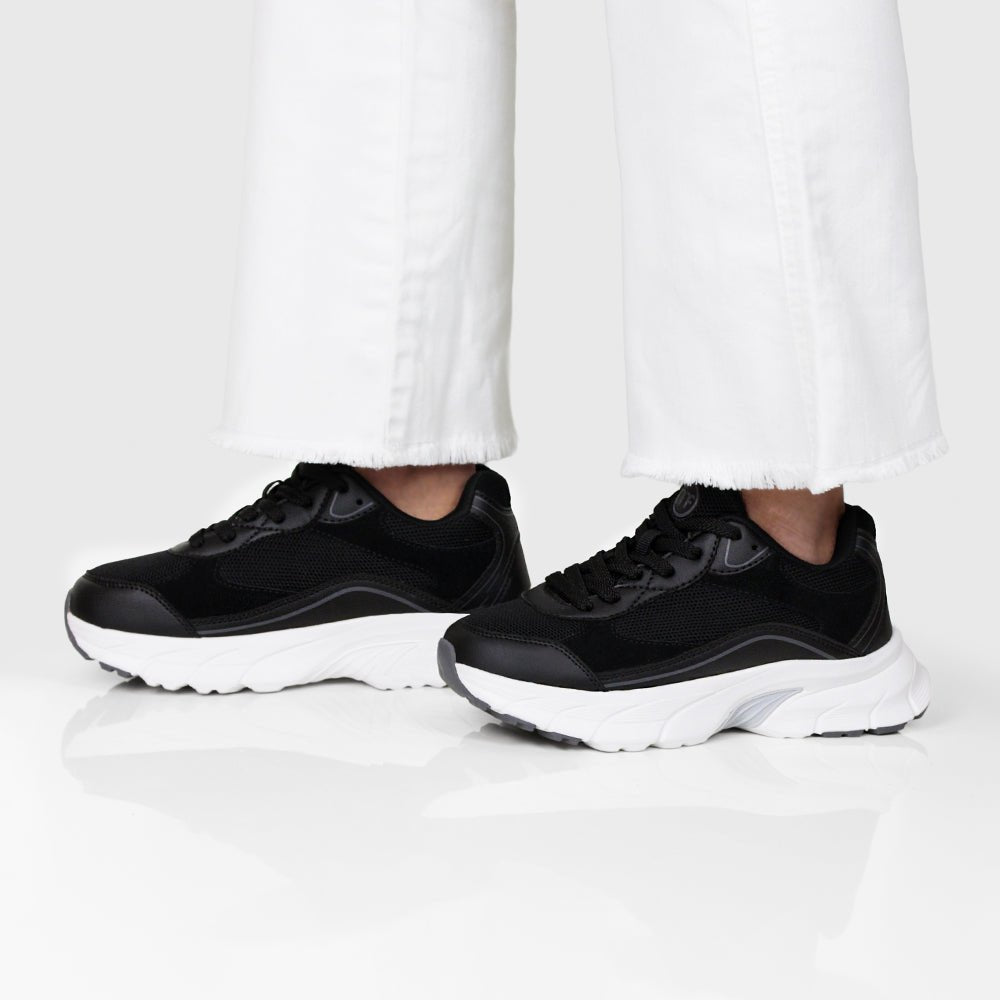 Minfot Sneaker Joy Mesh Ruskind Sort Hvid