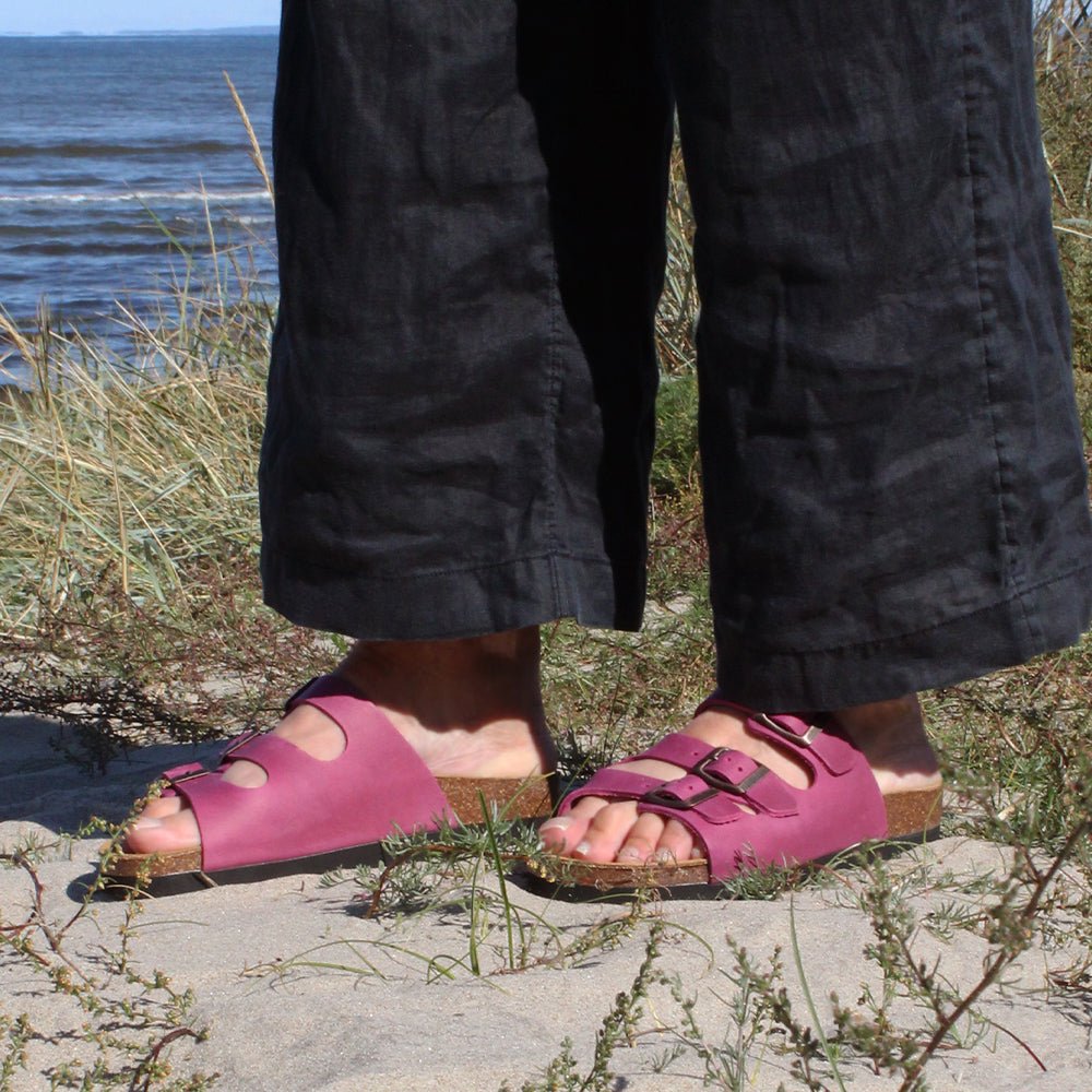 Minfot Sandaler Bio Læder Fuxia