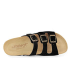Minfot Lo Biosandaler Dame Ruskind Anatomisk 3-remme Sort