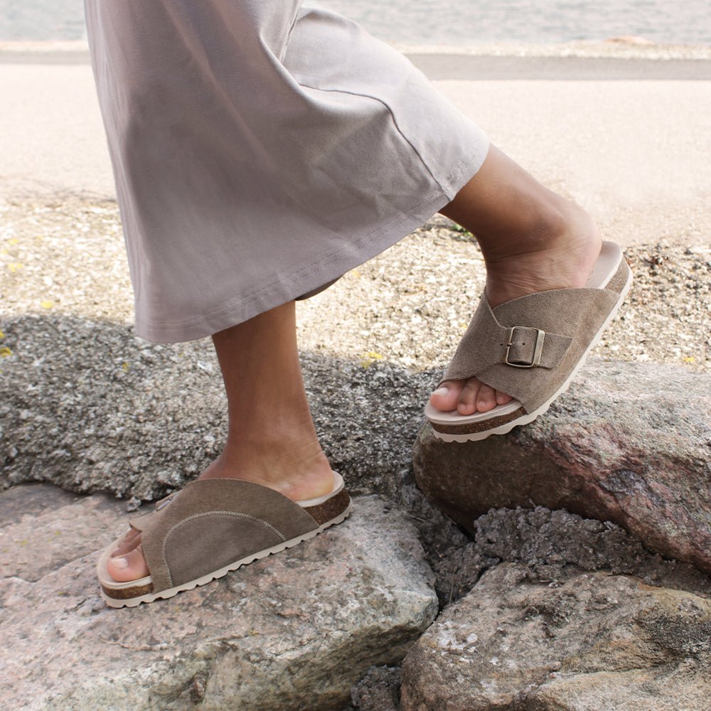 Minfot Li Sandaler Dame Ruskind Hallux Valgus Primo Soft Stone