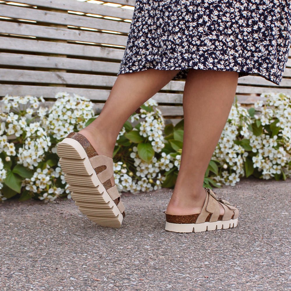 Minfot Upstep Lill Sandaler Dame Ruskind Taupe