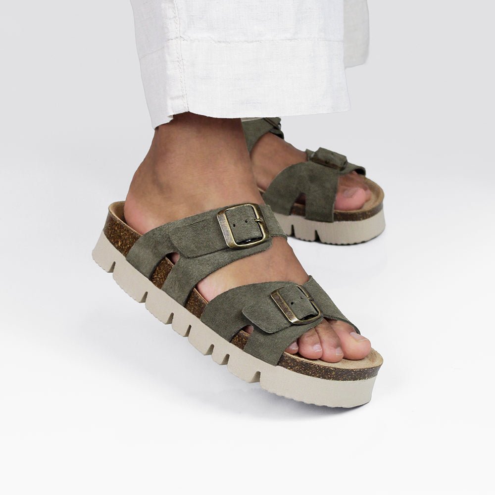 Minfot Upstep Lill Sandaler Dame Ruskind Grøn