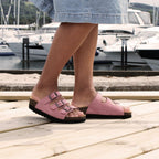 Minfot Lo Biosandaler Dame Ruskind Anatomisk 3-remme Rosa
