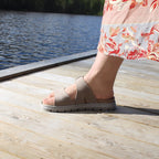Minfot Abby Sandaler Dame Velcro Taupe