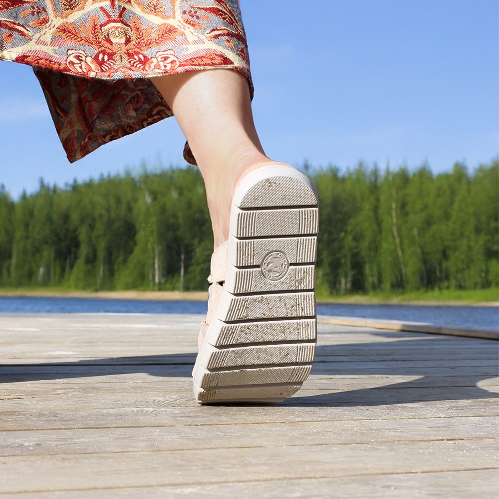 Minfot Abby Sandaler Dame Velcro Taupe