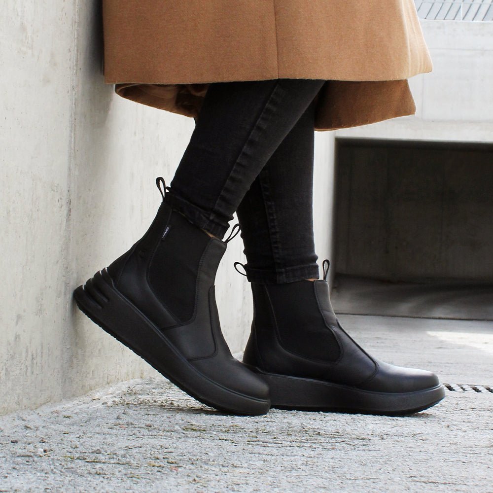 Minfot Ami Chelsea Boots Dame Vandafvisende TEX Skind Sort