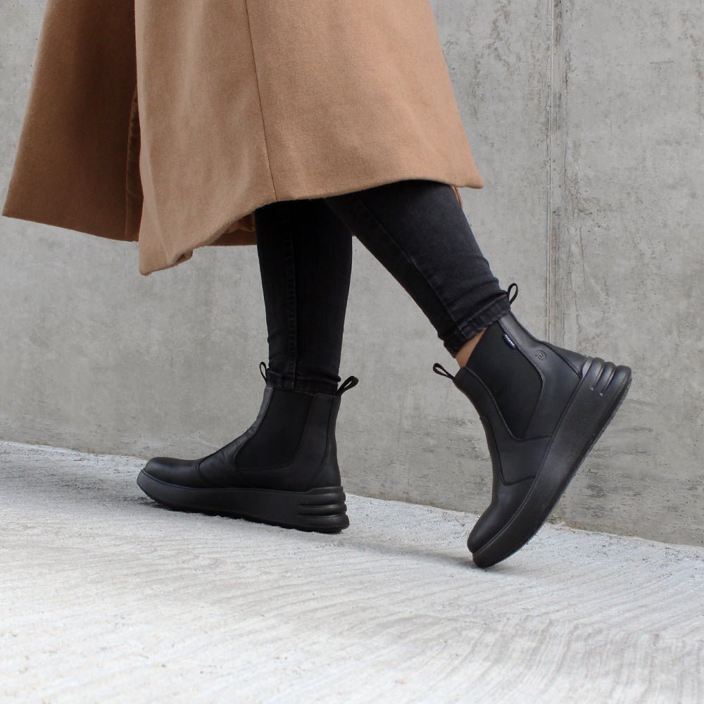 Minfot Ami Chelsea Boots Dame Vandafvisende TEX Skind Sort