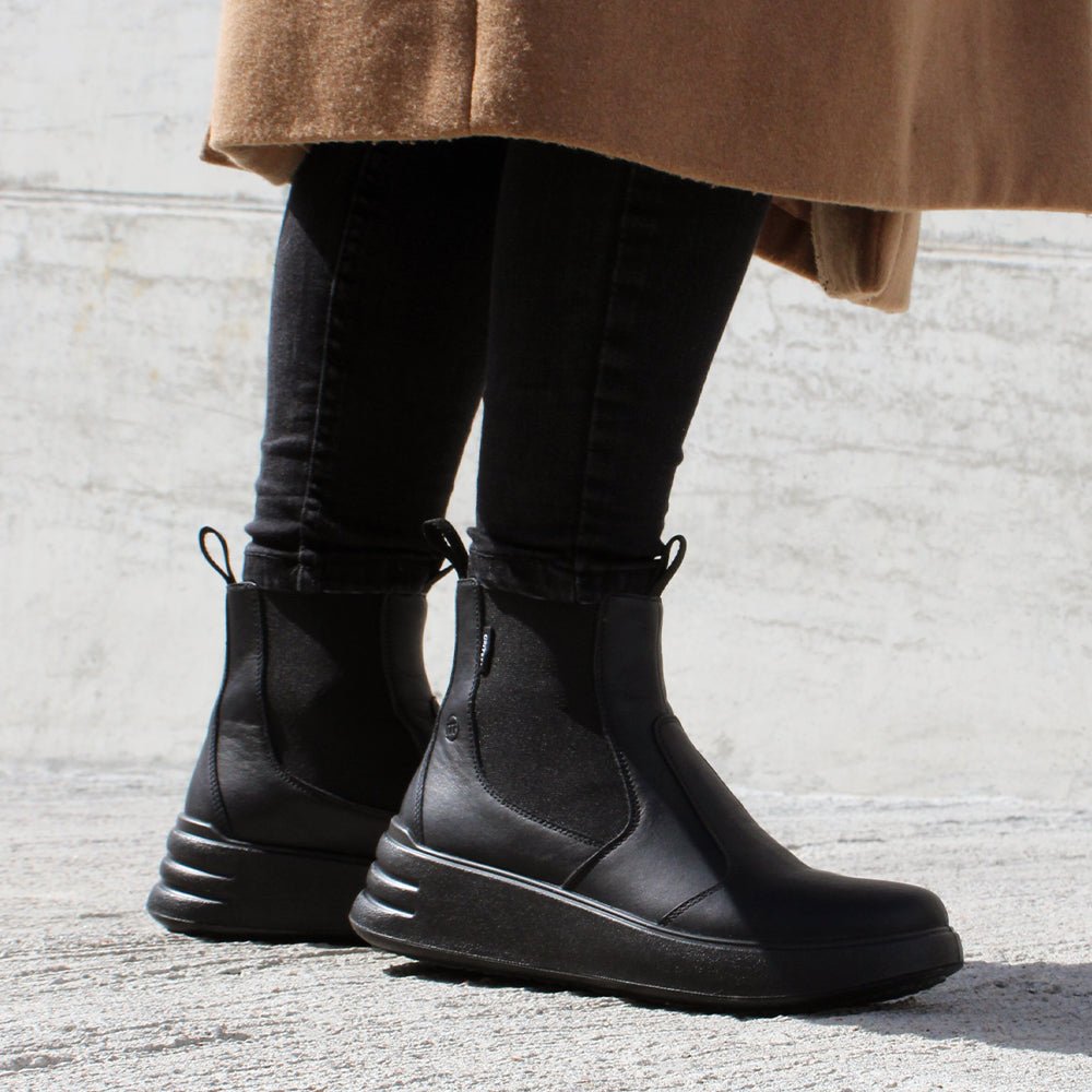 Minfot Ami Chelsea Boots Dame Vandafvisende TEX Skind Sort