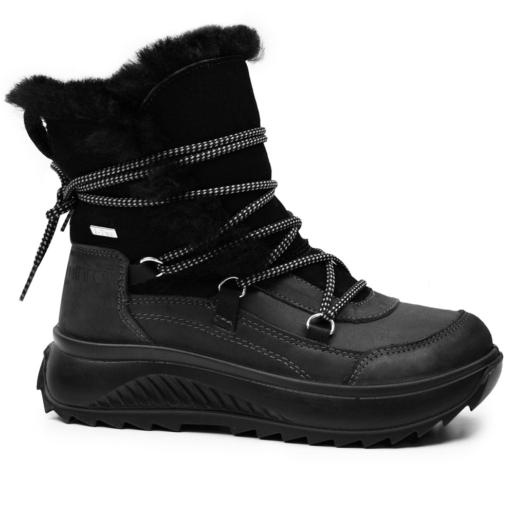 Minfot Arctic Vinterstøvler med fåreskind J-TEX Sort