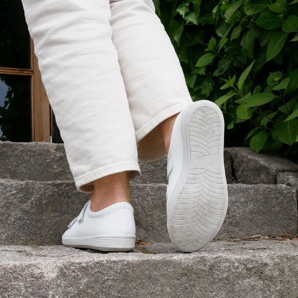 Minfot Aveny Skinn Sneaker med Velcro Hvid