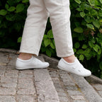 Minfot Aveny Skinn Sneaker Dame Velcro Hvid