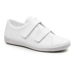 Minfot Aveny Skinn Sneaker Dame Velcro Hvid