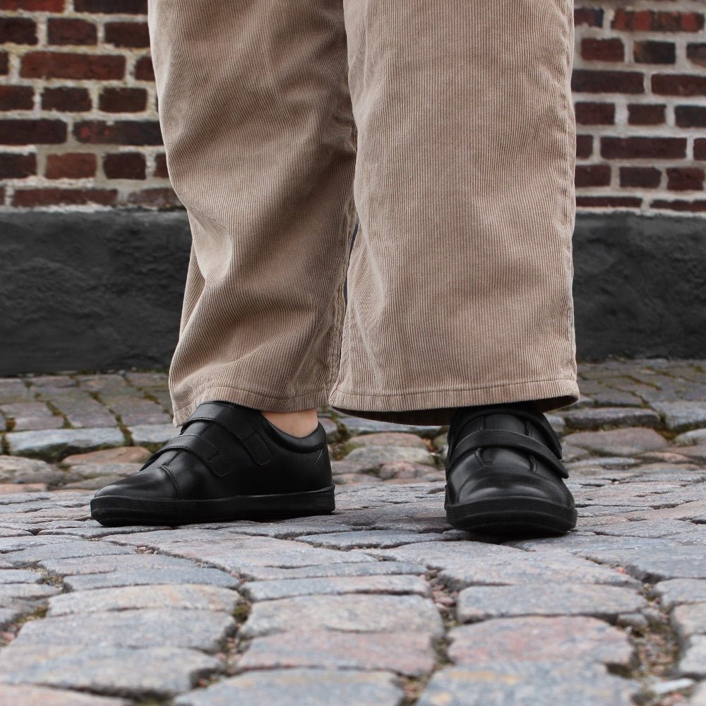 Produktbild 2 - Minfot Aveny Lædersneaker med Klettlukning Sort