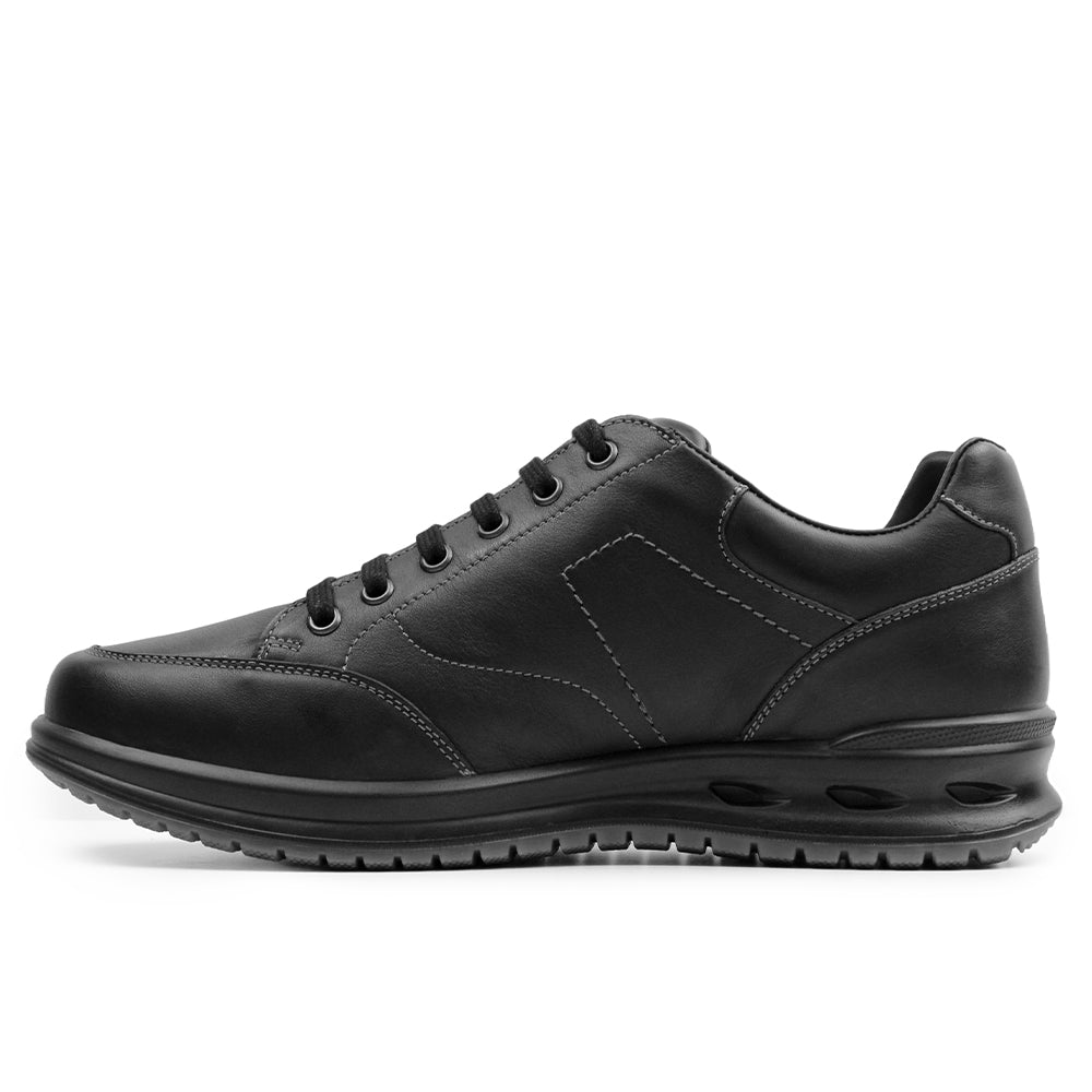 Minfot Axe Herresko Zip Vandafvisende TEX Skind Sort