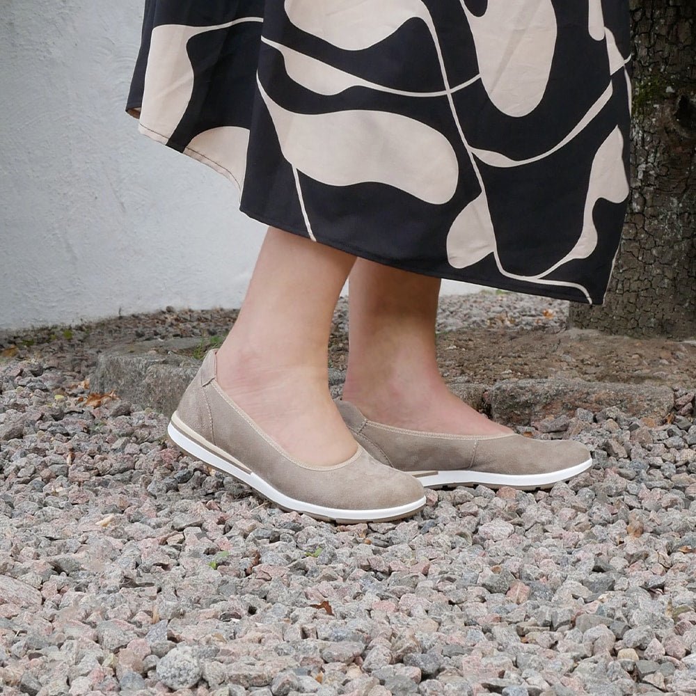 Produktbild 2 - Minfot Ballerinaskor Joyce Stretch Nubuck Stone