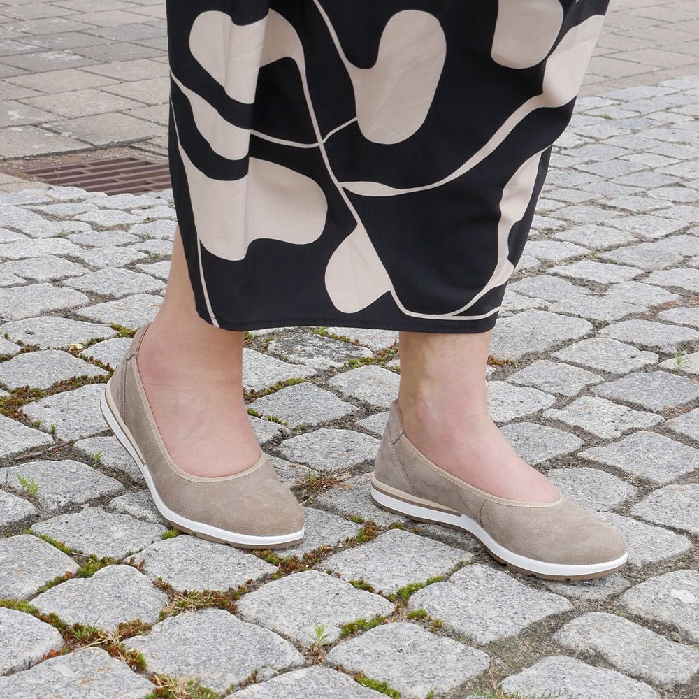 Produktbild 9 - Minfot Ballerinaskor Joyce Stretch Nubuck Stone