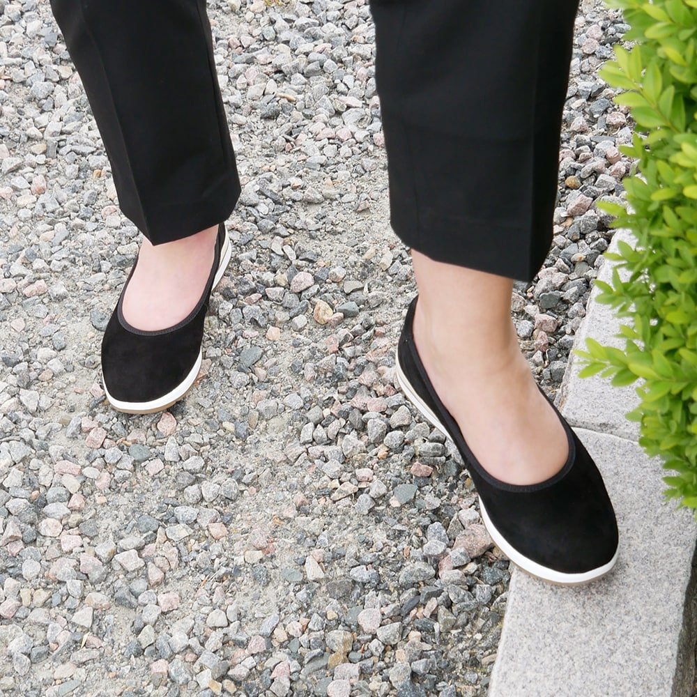 Produktbild 9 - Minfot Ballerinaskor Joyce Stretch Nubuck Sort