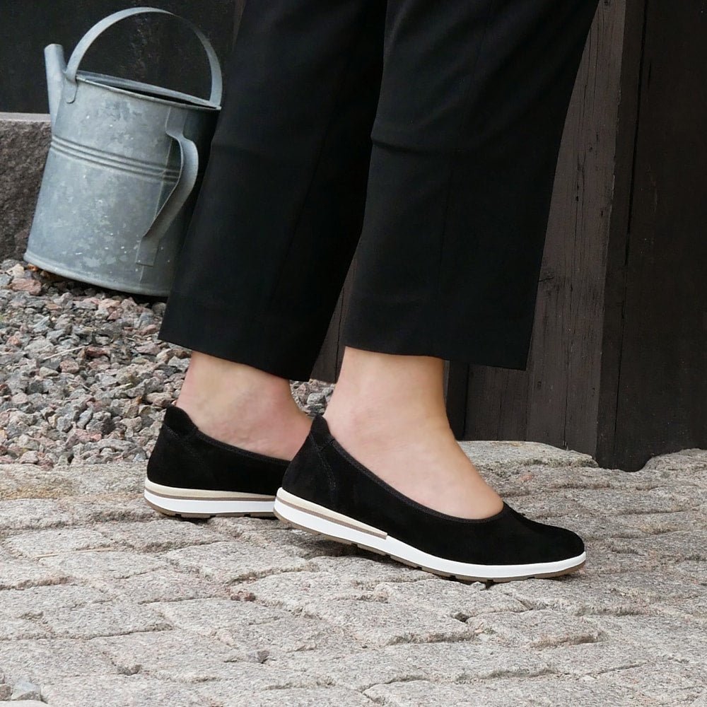 Minfot Ballerinasko Joyce Dame Stretch Nubuck Sort