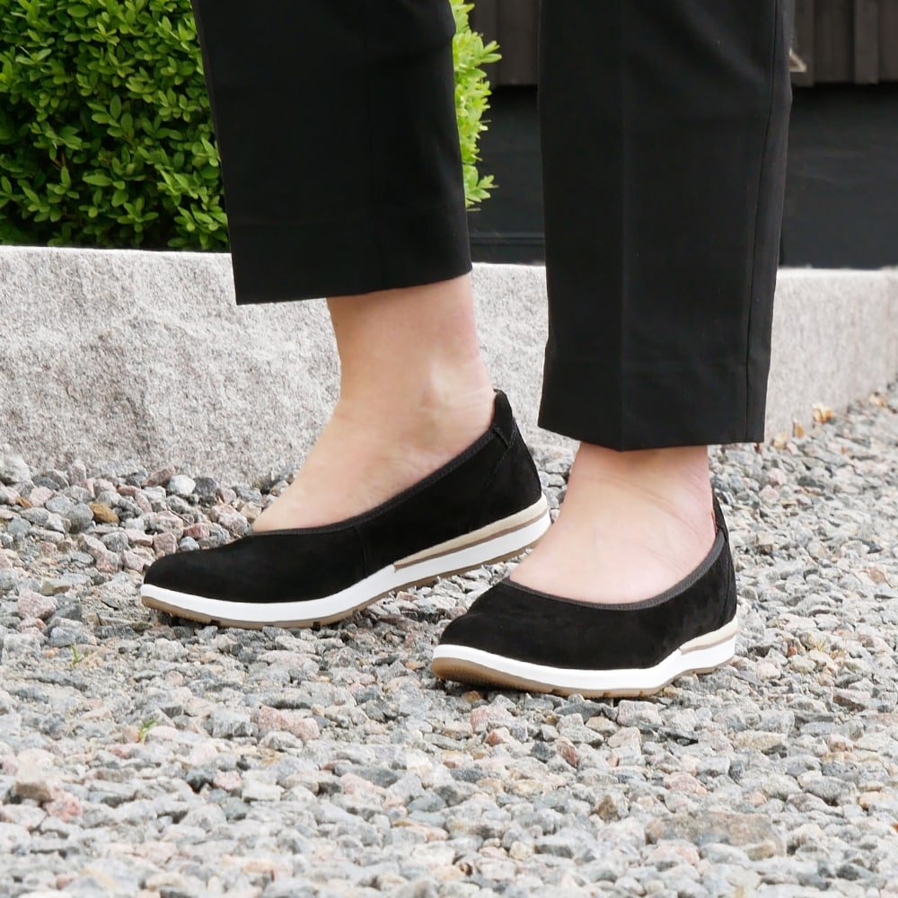 Minfot Ballerinasko Joyce Dame Stretch Nubuck Sort