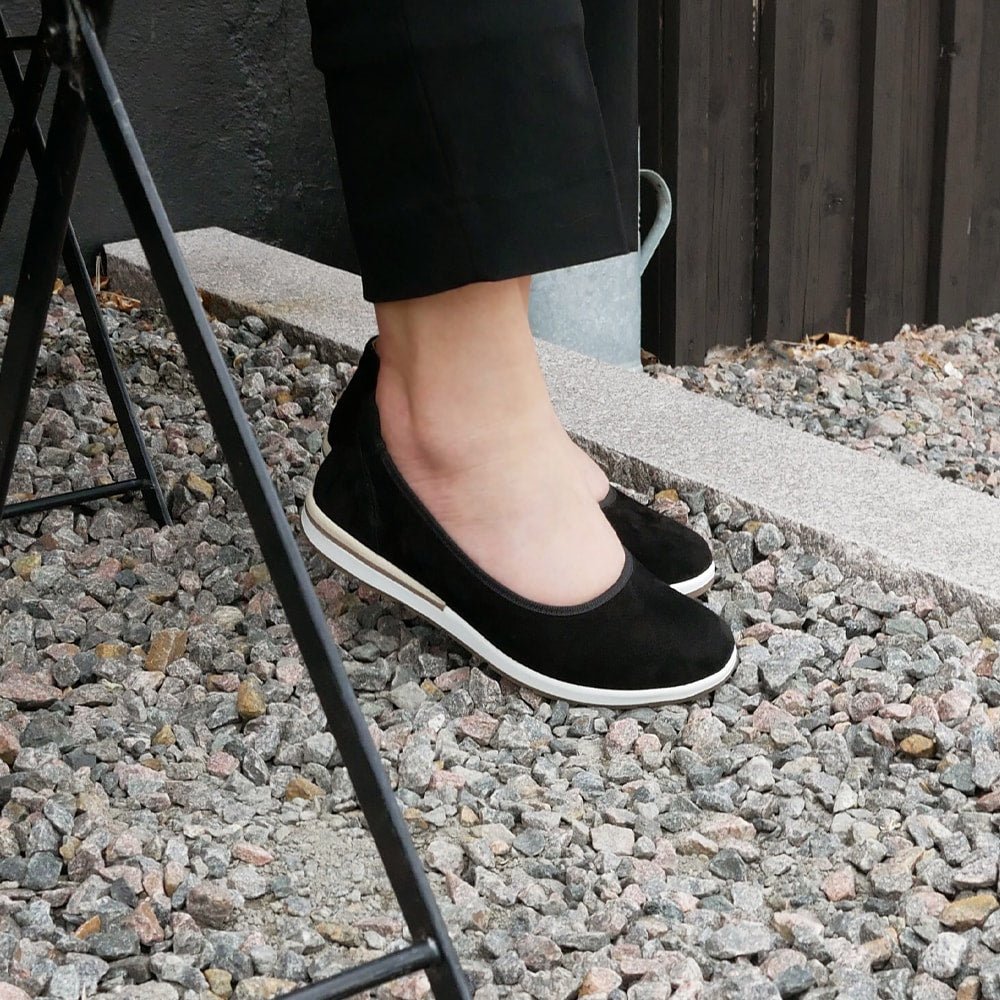 Minfot Ballerinasko Joyce Dame Stretch Nubuck Sort