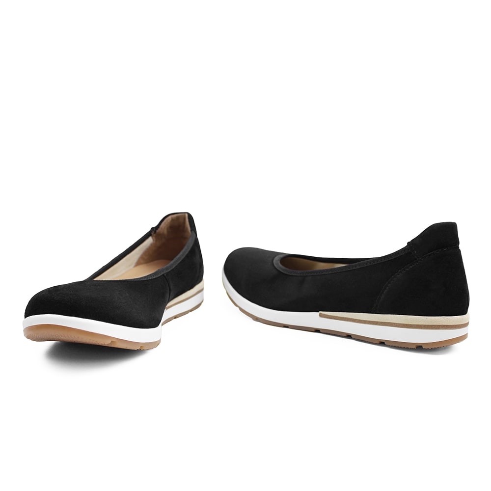 Minfot Ballerinasko Joyce Dame Stretch Nubuck Sort