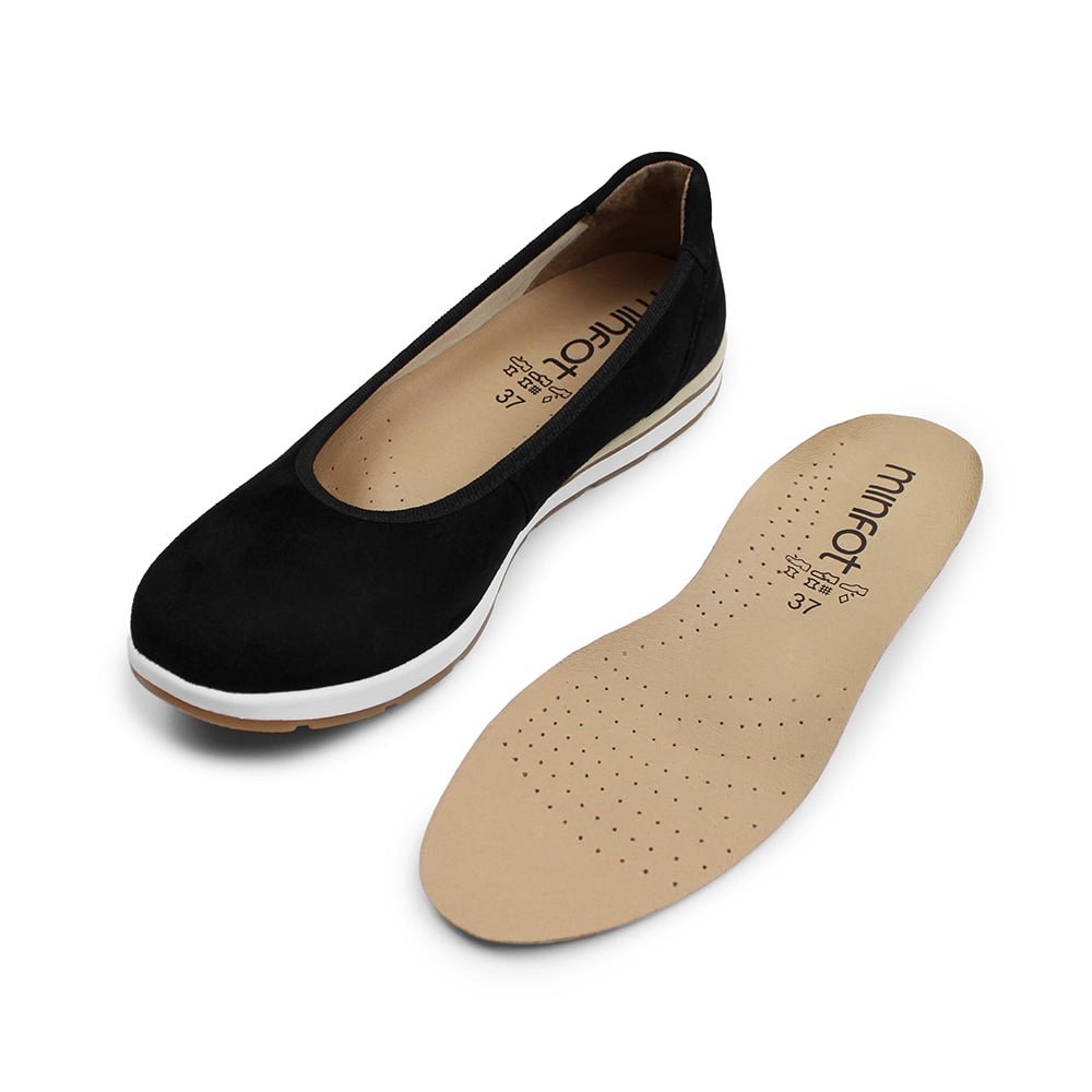 Minfot Ballerinasko Joyce Dame Stretch Nubuck Sort