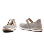 Minfot Ballerinasko med rem Joyce Stretch Nubuck Stone