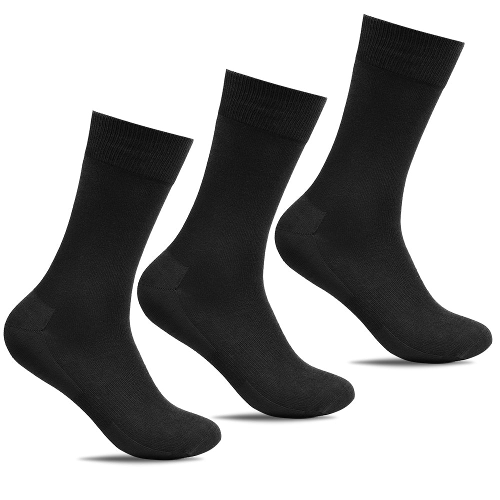 Minfot Bambustrumpor Crew Svart 3-pack