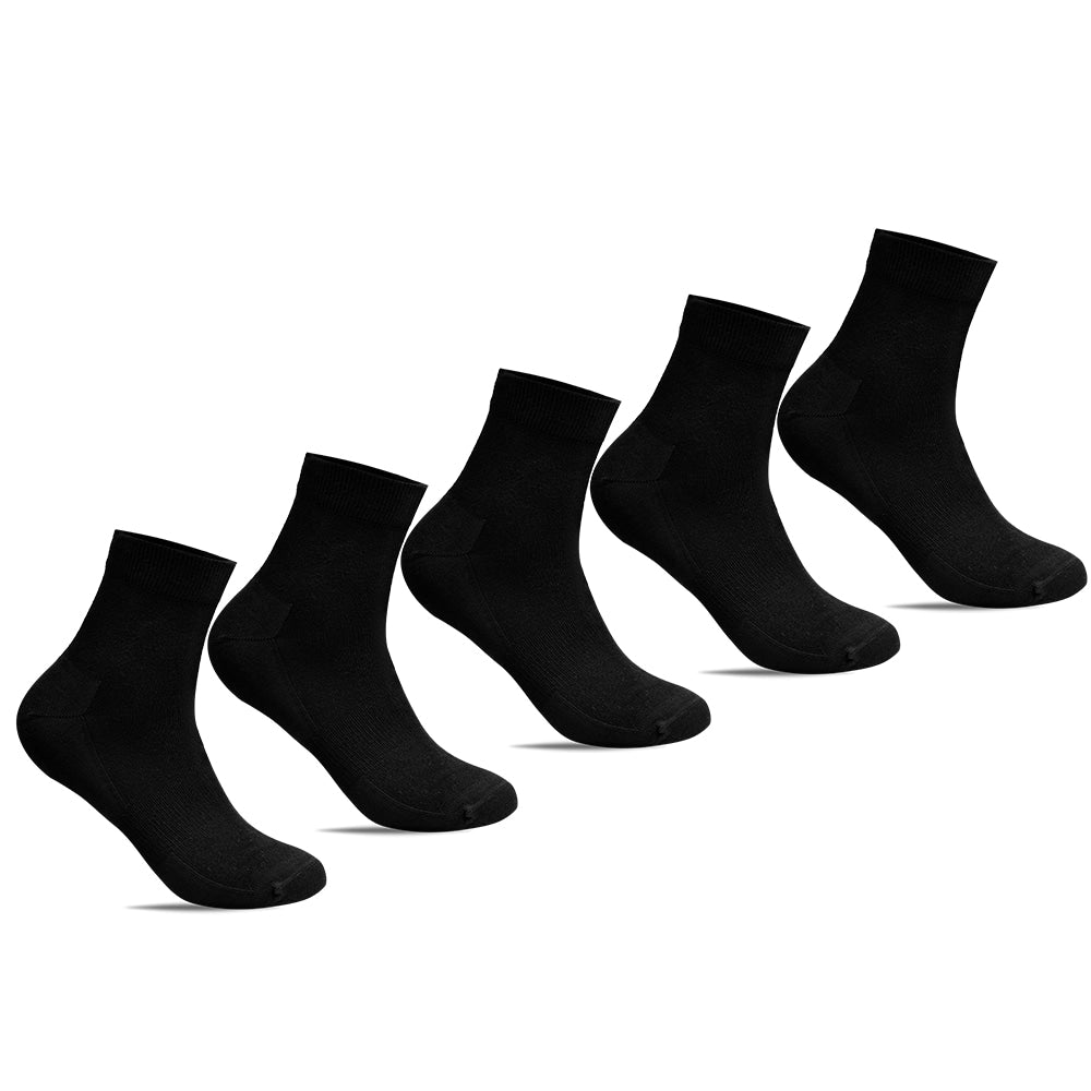 Minfot Bambustrumpor Quarter Svart 5-pack