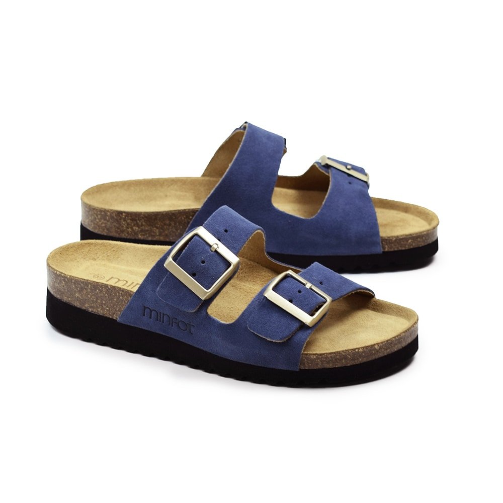 Minfot Sandaler Blød Bio Moa Ruskind Blå