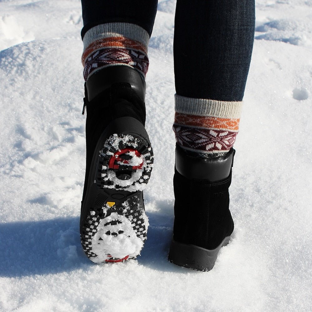 Minfot Pigsko Boden Ruskind Uld Sort