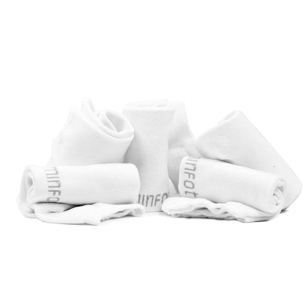 Minfot-Bomullsstrumpor-Sneaker-Sensitive-Vita-5-pack