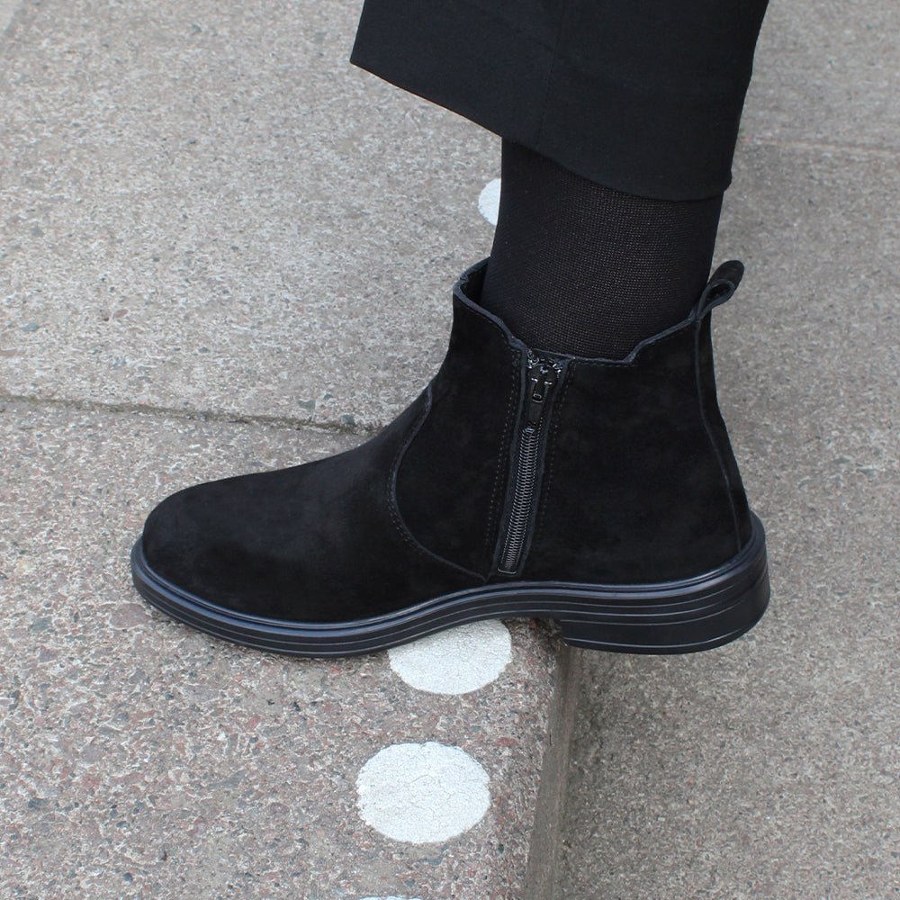 Produktbild 11 - Minfot Bou Chelsea Boots med zip Stretch Nubuck Sort Leopard