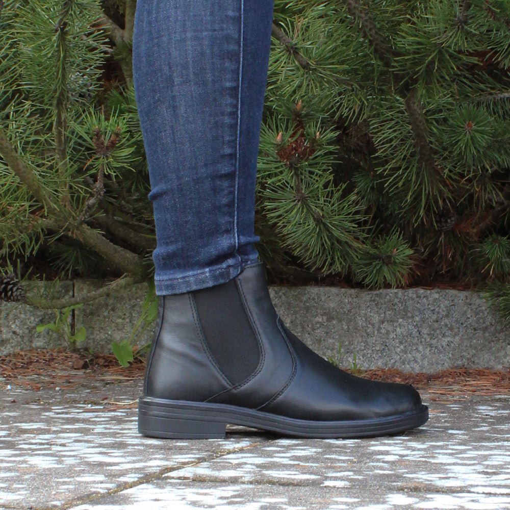 Minfot Bou Chelsea Boots med zip Stretch Læder Sort