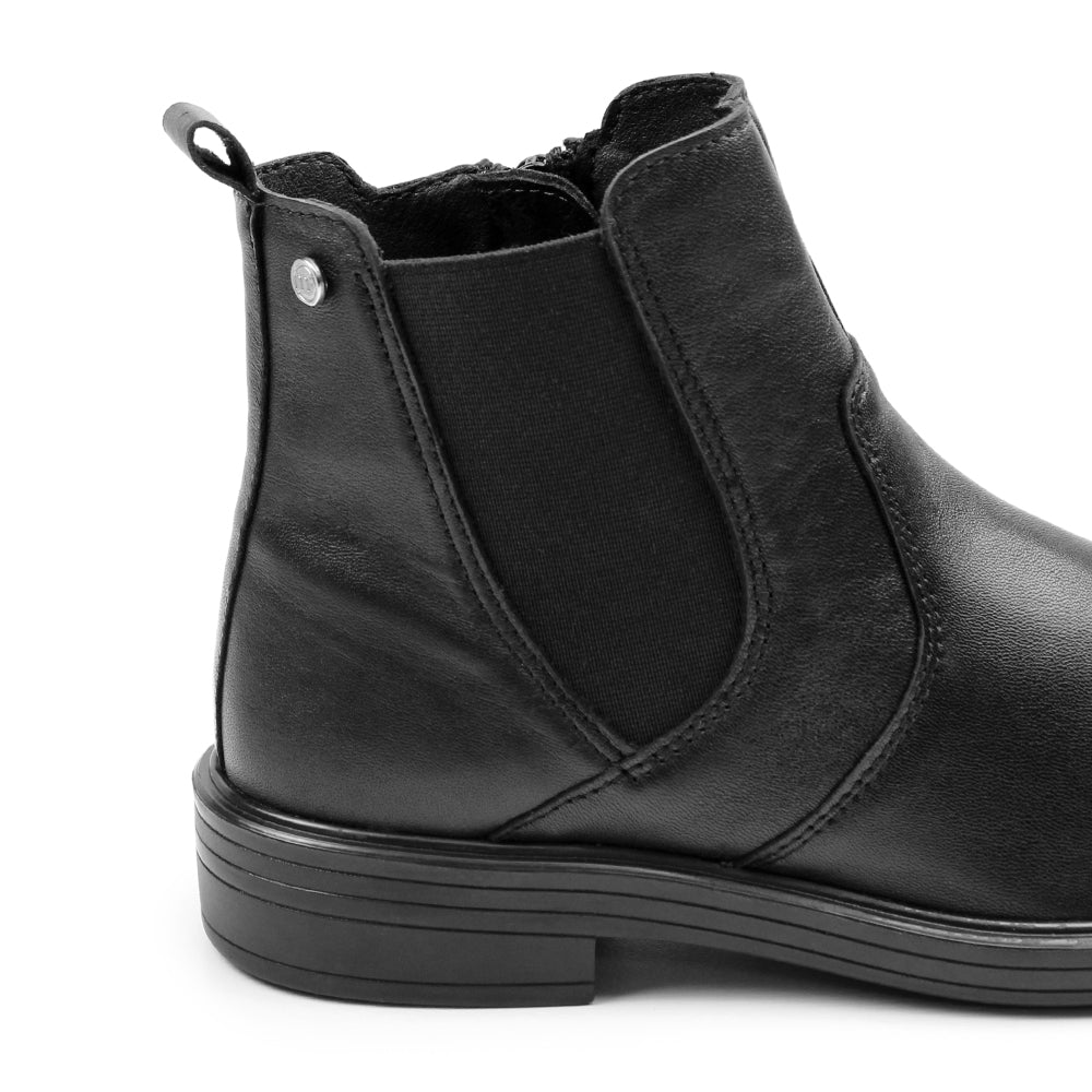 Minfot Bou Chelsea Boots med zip Stretch Læder Sort