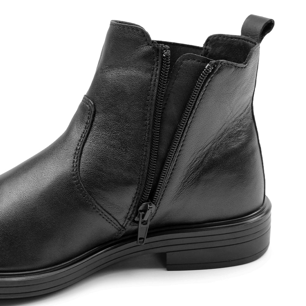 Minfot Bou Chelsea Boots med zip Stretch Læder Sort