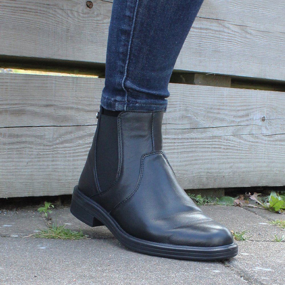 Minfot Bou Chelsea Boots med zip Stretch Læder Sort