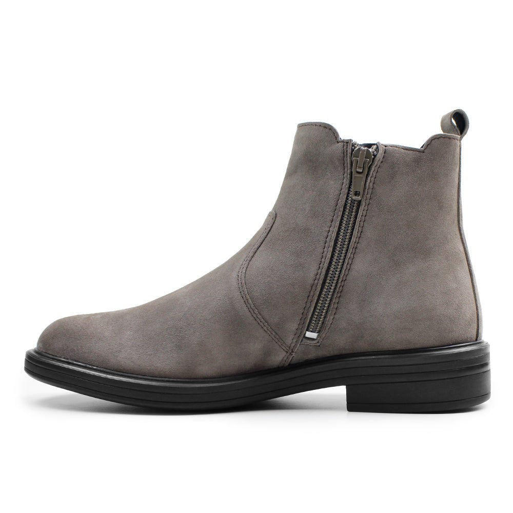 Produktbild 4 - Minfot Bou Chelsea støvler med lynlås, strækbar nubuck, stenfarvet leopardmønster