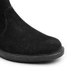 Minfot Bou Chelsea Boots med zip Stretch Nubuck Sort Leopard