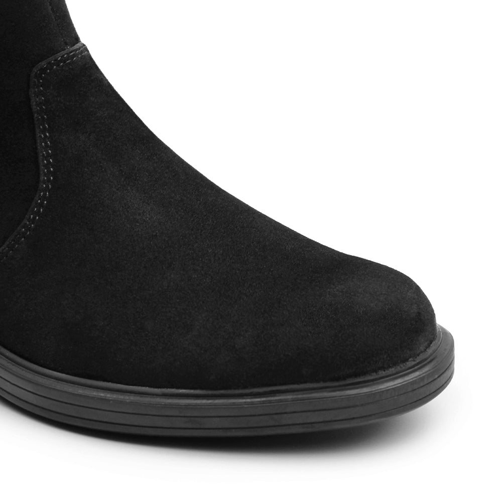 Minfot Bou Chelsea Boots med zip Stretch Nubuck Sort Leopard