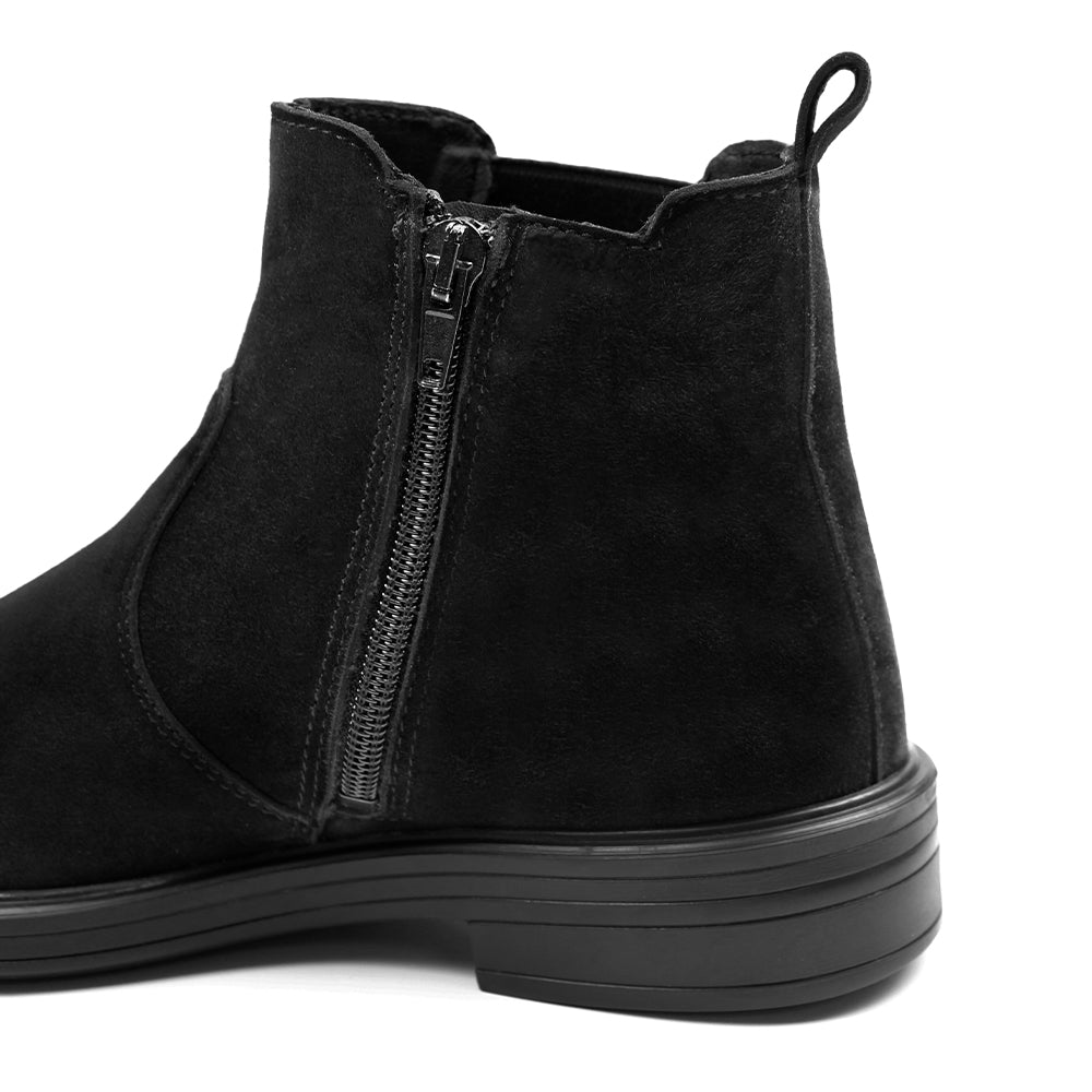 Minfot Bou Chelsea Boots med zip Stretch Nubuck Sort Leopard