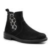 Minfot Bou Chelsea Boots med zip Stretch Nubuck Sort Leopard
