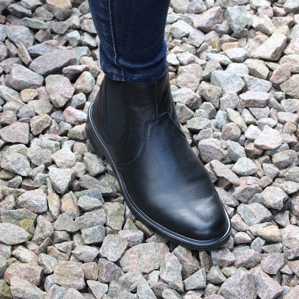 Minfot Bou Chelsea Boots med zip Stretch Læder Sort