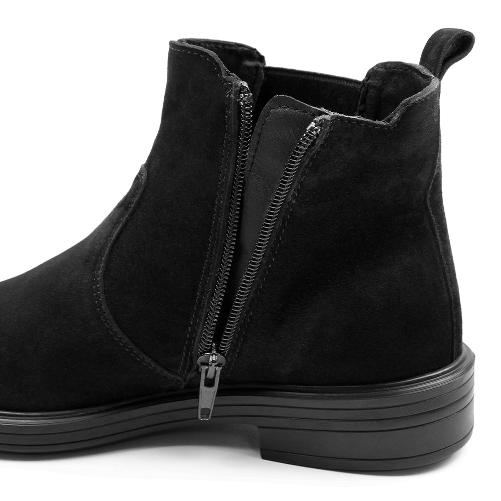 Minfot Bou Chelsea Boots med zip Stretch Nubuck Sort Leopard