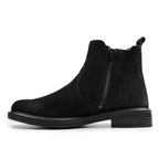 Minfot Bou Chelsea Boots med zip Stretch Nubuck Sort Leopard